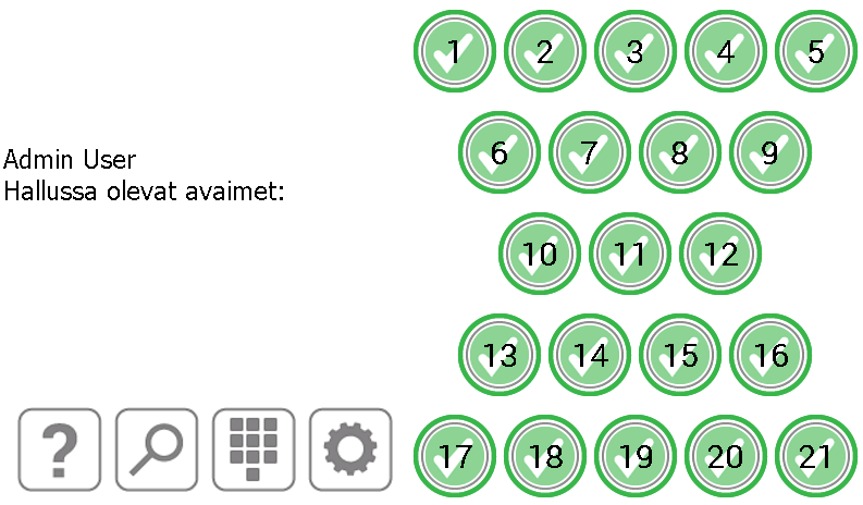 2.2 KÄYTTÄJÄN TUNNISTAMINEN Traka21-järjestelmää pääsee käyttämään vain syöttämällä PIN-koodin. PIN-koodin tulee olla 4 10 merkkiä pitkä. 3.