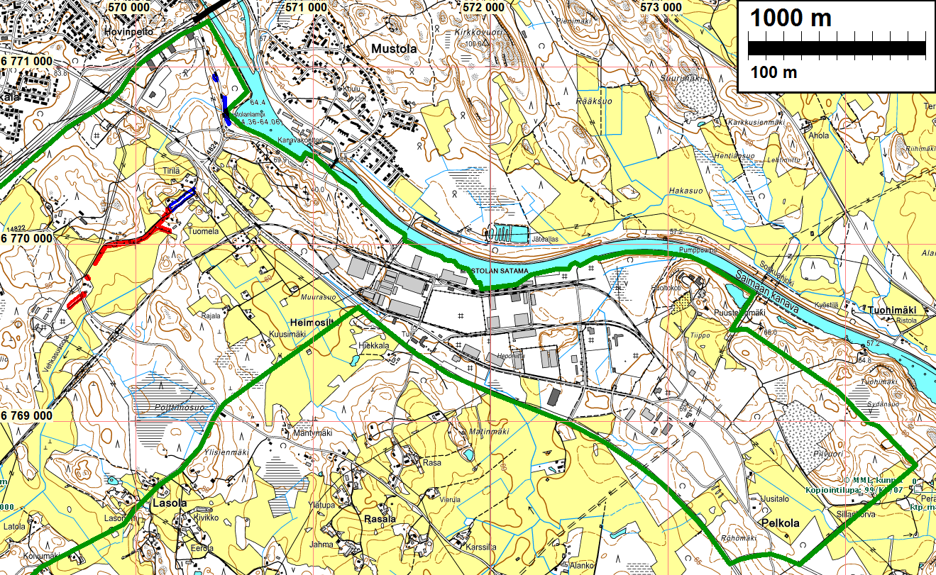 3 Selityksiä: Koordinaatit, kartat ovat ETRS-TM35FIN koordinaatistossa. Kartta ovat Maanmittauslaitoksen maastotietokannasta keväällä 2014, ellei toisin mainittu.
