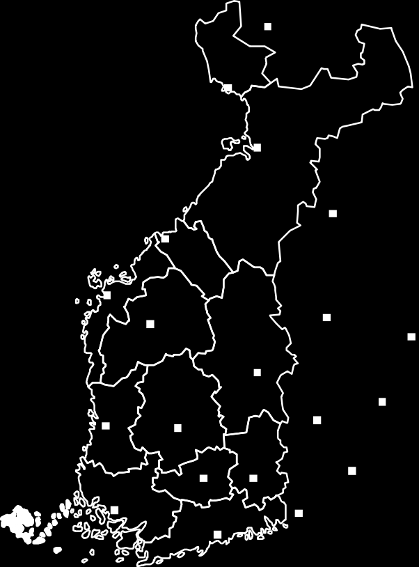 yliopistosairaaloiden eritysivastuualueiden mukaista aluetta kuntineen LP L PP KAI TAYS