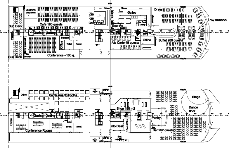 Ferry Interior will be designed in the next design phase.