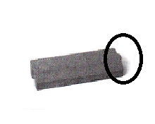 Muuten F-kiven ja sen profiilia käytetään sovitekivien matalammissa päädyissä muiden liimattavien reunakivien parina. (25.) Kuva 17. Liimattava reunakivi F (25) 3.