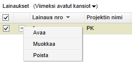 Klikkaa "Peruuta laina" symbolia, joka palauttaa lainatun dokumentin, jos sitä ei ole muokattu.