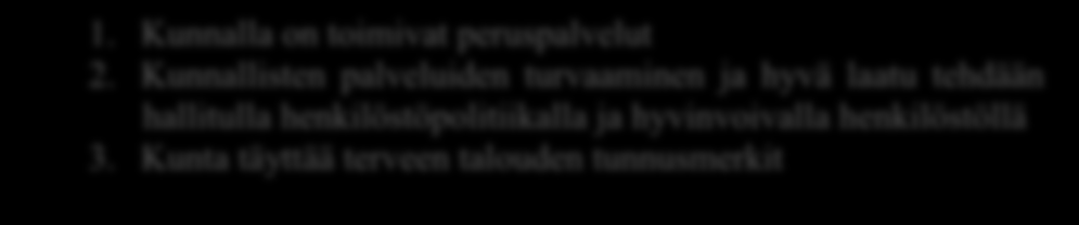 1. Kaavoitus ja maapolitiikka: Tavoitteena on päästä onnistuneeseen maapolitiikkaan, jossa huomioidaan koko kunnan strategiset että kehityskuvatyössä laaditut maankäytön suunnitelmat. 2.