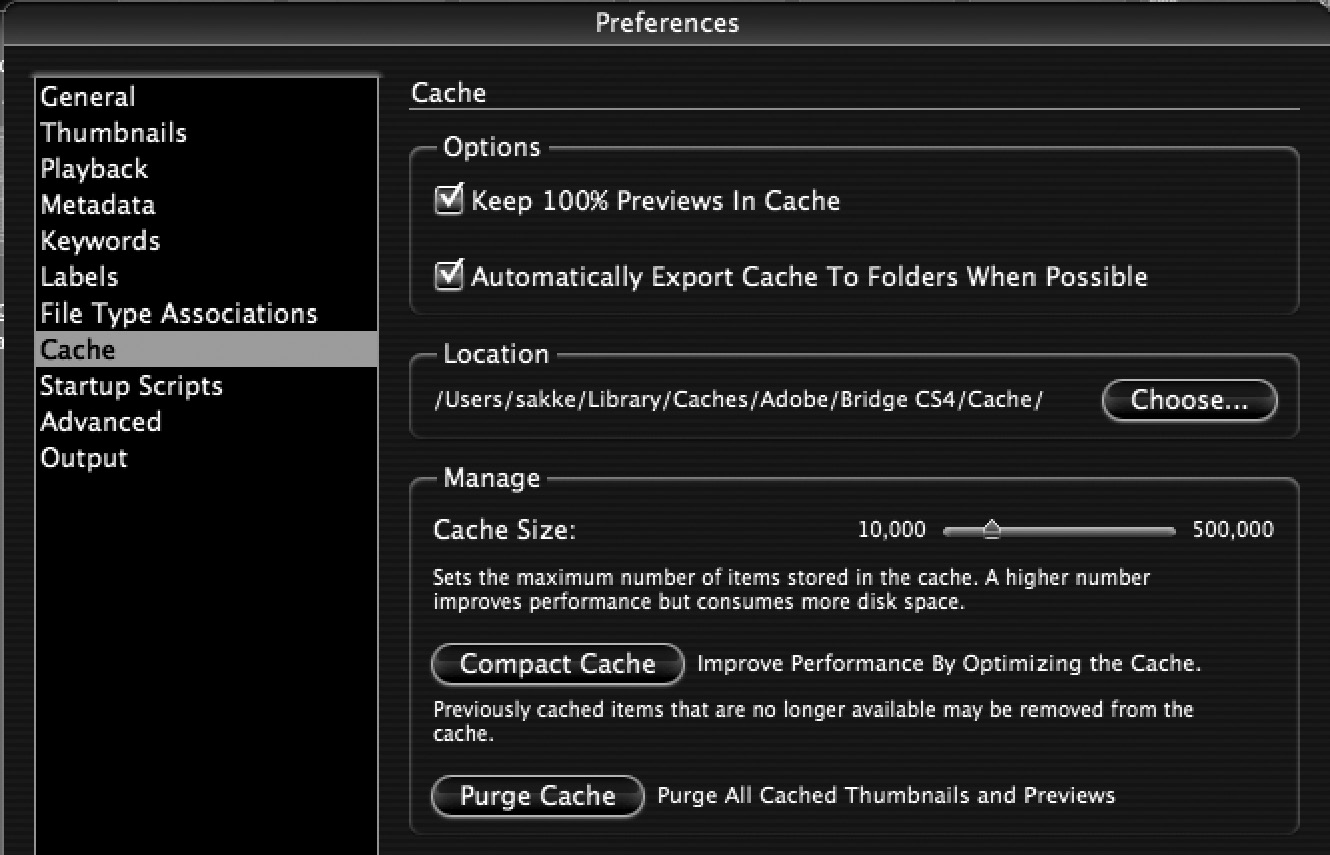 Katsominen isona hidastuu mutta tilaa säästyy pari megaa per kuva Parempi näin Automatically Export Cache... on aivan välttämätön.