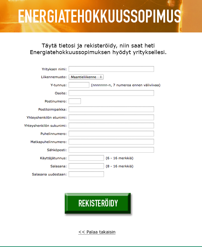 1. Rekisteröityminen ja PIHI-järjestelmän käyttöönotto Energiatehokkuussopimukseen liittyminen edellyttää, että yritys rekisteröityy PIHI-järjestelmään. Pihin käyttö vaatii yrityksesi Y-tunnuksen.