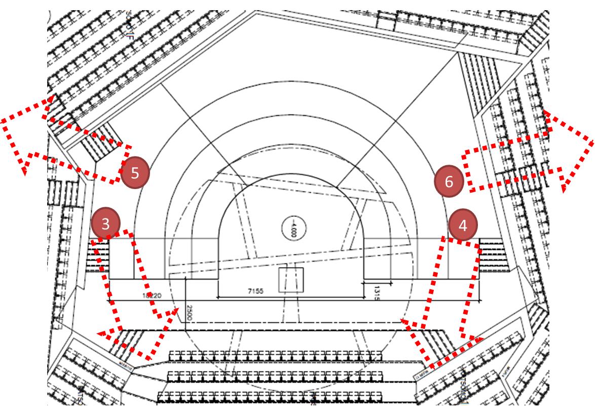 Etukaiuttimina produktiossa käytettiin saliin kiinteästi asennettuja L-Acoustics Kiva - linjasäteilijöitä, jotka roikkuivat orkesterin yläpuolella hieman kanoopin alapuolella kaikkiin neljään