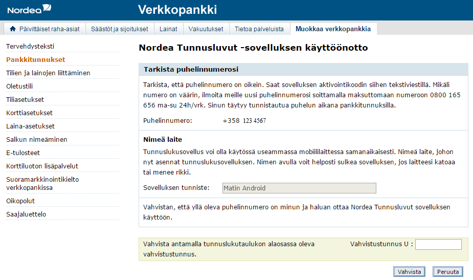 2/7 3. Nimeä myös mobiililaite, johon asennat sovelluksen, jotta voit myöhemmin tarvittaessa sulkea sovelluksen helposti esim. Tomin ipad. Napauta Jatka. 4.