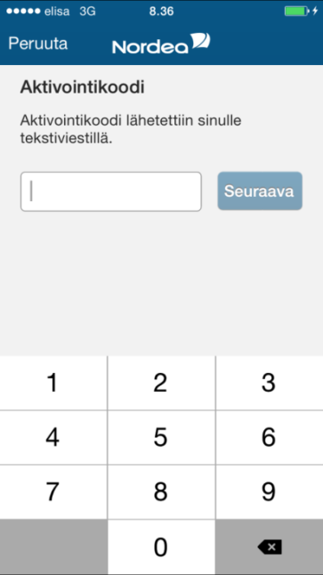 4/7 8. Valitse kieli jolla haluat käyttää tunnuslukusovellusta. Voit halutessasi vaihtaa kielen tunnuslukusovelluksen valikosta käyttöönoton jälkeen. 9.