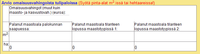 E-42 (135) E.2.8 Arvio omaisuusvahingoista E.2.8.1 Omaisuusvahingot (muut kuin maasto- ja kasvustovah.