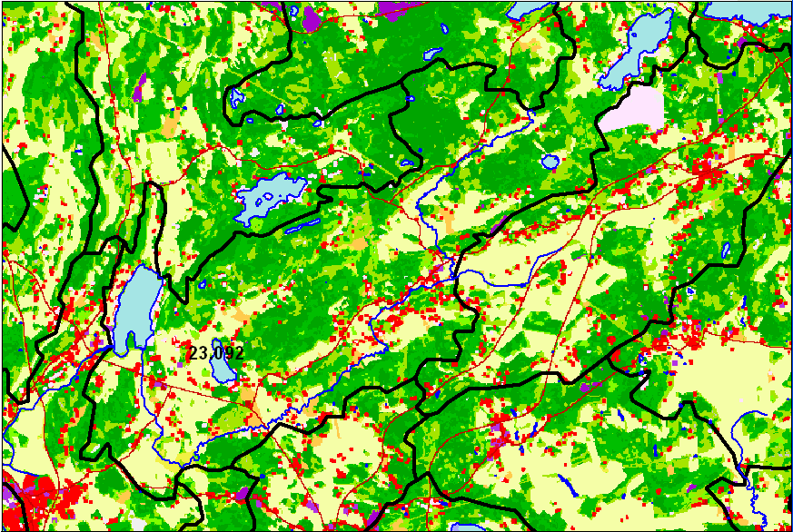 Kosteikkojen vaikutus valuma-aluetasolla Esimerkki: Vihtijoen alaosan alue 58 km 2 (maatalousalueiden osuus 25 %) Maatalouden kuormitus (VEPS) n.