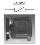 14 2.2.2 Varistorit Varistori, jonka kuva ja piirrosmerkki ovat kuvassa 2, on jännitteen funktiona muuttuva vastus.