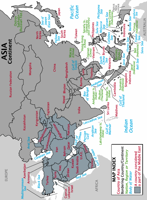 TEHTÄVÄ Kartassa esiintyvien nimien suomennos Mantereet: Eurooppa, Afrikka, Australia, Aasian manner Punaiset: Venäjä, Kazakstan, Mongolia, Kiina, Taiwan, Pohjois-Korea, Etelä-Korea, Japani, Bhutan,