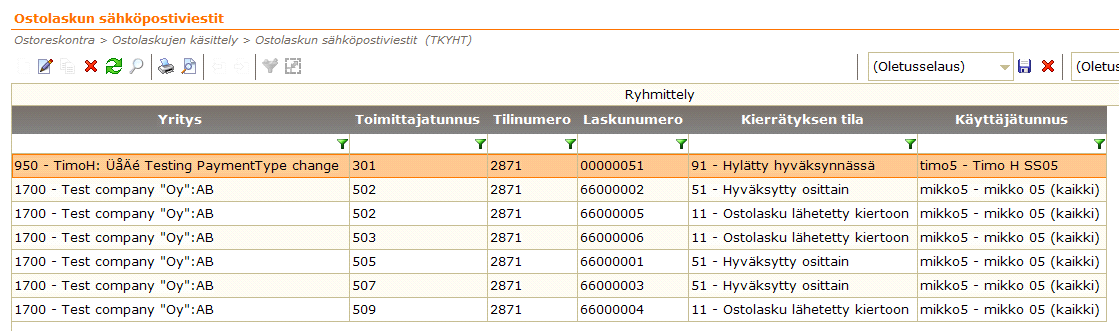 Toukokuu 2015 29 (35) Lokitiedot-välilehdelle kertyy tietoa suoritetuista sähköpostiajoista sekä mahdollisista ajon aikaisista virheistä.