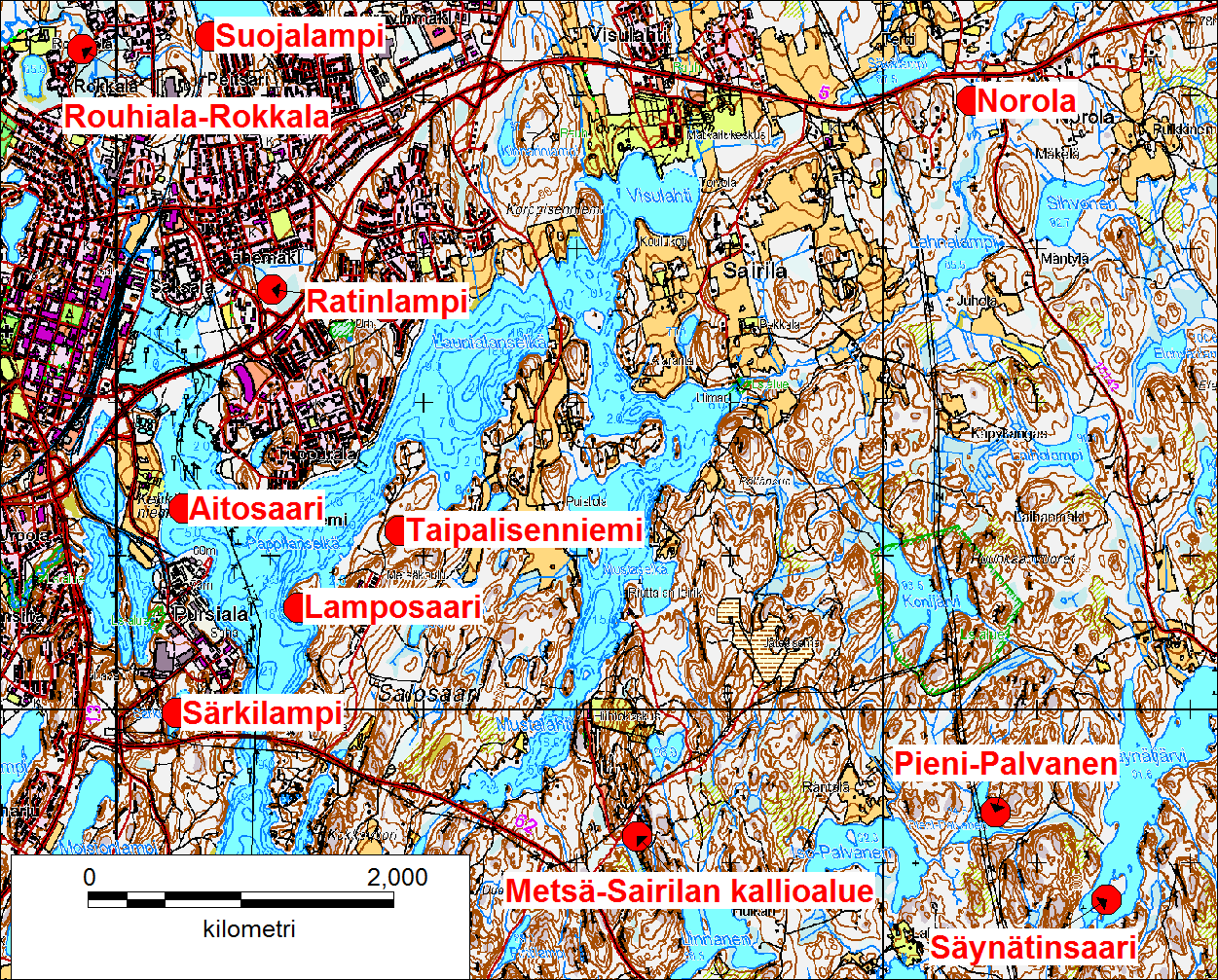 Muut luontoarvot Kuviot 77, 78 ja 81 83 on rajattu Neitvuori Rantavuori-nimiseen arvokkaaseen kallioalueeseen (Husa ja Teeriaho ).
