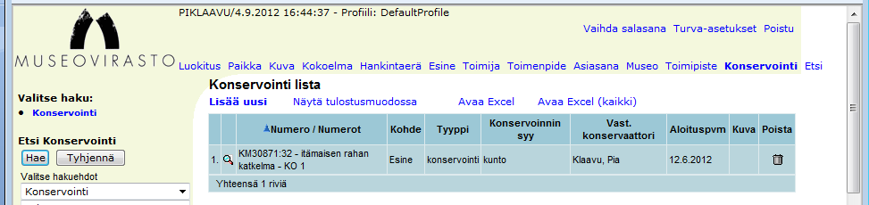 Lisäys (1.) Muskos-ohjeeseen Sivu 9 / 10 Valitaan esiin tulevasta pudotusvalikosta tyhjä ylin rivi (18.). 18.