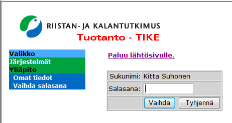 KÄYTTÖOHJE 11 (11) Sarvityyppi Sarvityyppi valitaan alasvetovalikosta.