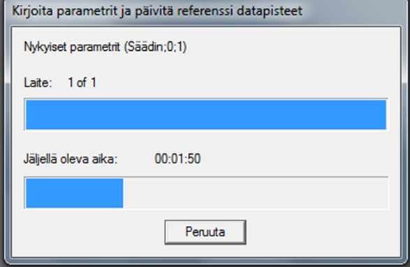 Asetukset tietokoneesta ohjaimeen Älä koskaan valitse tätä, vaikka haluaisit siirtää kaikki parametrit. Tällä siirtyy myös parametri 5700, jota ei tule siirtää kuin erikoistapauksissa.