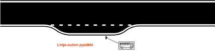 47 Linja-auton pysäkki TLA 43 Keltaisella yhtenäisellä reunamerkinnällä voidaan osoittaa linja-auton tai raitiovaunun pysäkkiin liittyvä pysäyttämisrajoitus.