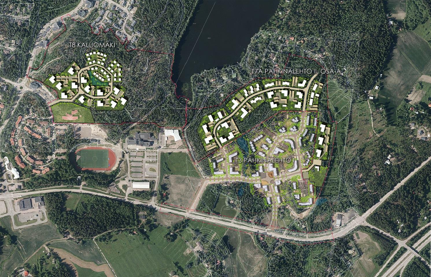 3. KILPAILUALUE 3.1 Kilpailualue, kaavatilanne ja asemakaava 7 (29) Söderkulla Kilpailualue sijaitsee Söderkullan taajama-alueella.