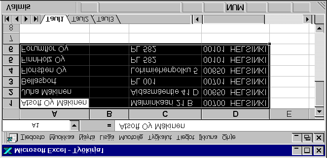 Windowsin leikepöydän käyttäminen Ajettaessa Asteri ohjelmia Windows 98/95/3.