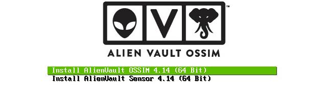 Vaihtoehtoina asennukselle olivat AlienVault OSSIM 4.14 ja Sensor 4.14. Asennusta jatkettiin valitsemalla OSSIM (kuva 6). Kuva 6.