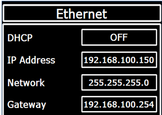 Paina [ ] tai [ ] siirtyäksesi [Advanced] valikkoon. 3. Paina [ ] tai [ ] siirtyäksesi [Ethernet]. 4.