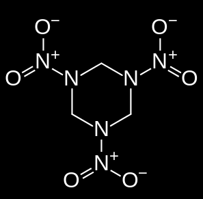 Hexogen-kranaatti (2/3) Hexogen = RDX; Trimethylentrinitramin; T4 C 3 H 6 N 6 O 6