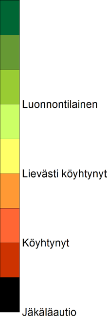 IAP-indeksin vyöhykkeet tutkimusalueella vuosina