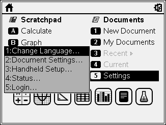 Kielen vaihtaminen Asetukset (Asiakirjat, Graafiset esitykset ja Geometria) - Avoimien asiakirjojen ja luonnossivun asetusten määrittäminen tai palauttaminen - Kämmenlaitteen asetusten määrittäminen