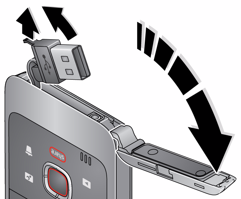 SUOMI 1Kameran käytön aloittaminen USB-/latausluukun avaaminen Kiinteä akku latautuu, kun tietokone on käynnissä ja toimintatilassa.