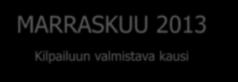 MARRASKUU 2013 Kilpailuun valmistava kausi Tämä on toinen kolmesta julkaisusta, jotka vievät vaihe vaiheelta Suksien Sotšiin tapahtumajärjestäjiä kohti huipennusta Sotši 2014 olympia- ja