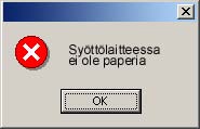 Virheviestit 5 Skannausvirhe Tietokoneen näyttöviesti Syy Virhe tapahtui laitteen lukiessa tietoja skannauksen aikana.