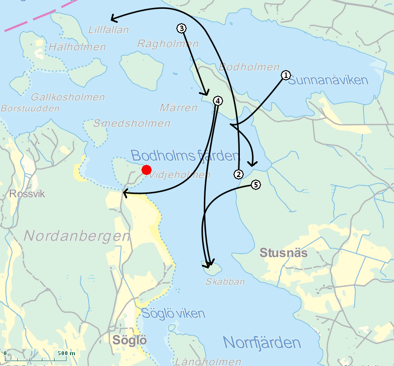 Liite 4. Lentohavainnot 8.3.2015 1. 10:06 subad 2. 12:03 2 ad lensi Bodholmenin yli, soidnääniä 3. 12:52 ad tuli yksin Bodholmeniin 4.