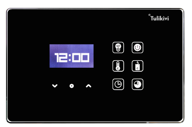 Kiuasohjauspaneelin asennus ja käyttöönotto Tulikivi Touch Screen ohjain voidaan asentaa löylyhuoneeseen enintään 1 m korkeudelle ja vähintään 20 cm etäisyydelle kiukaasta.