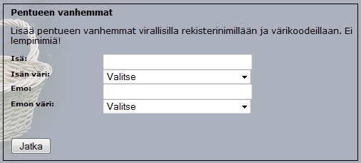 PYHÄ BIRMAN KISSA RY Sivu 5 / 13 Pentutietojen lisääminen Uuden pentueen pääset lisäämään Lisää pentue-painikkeella.