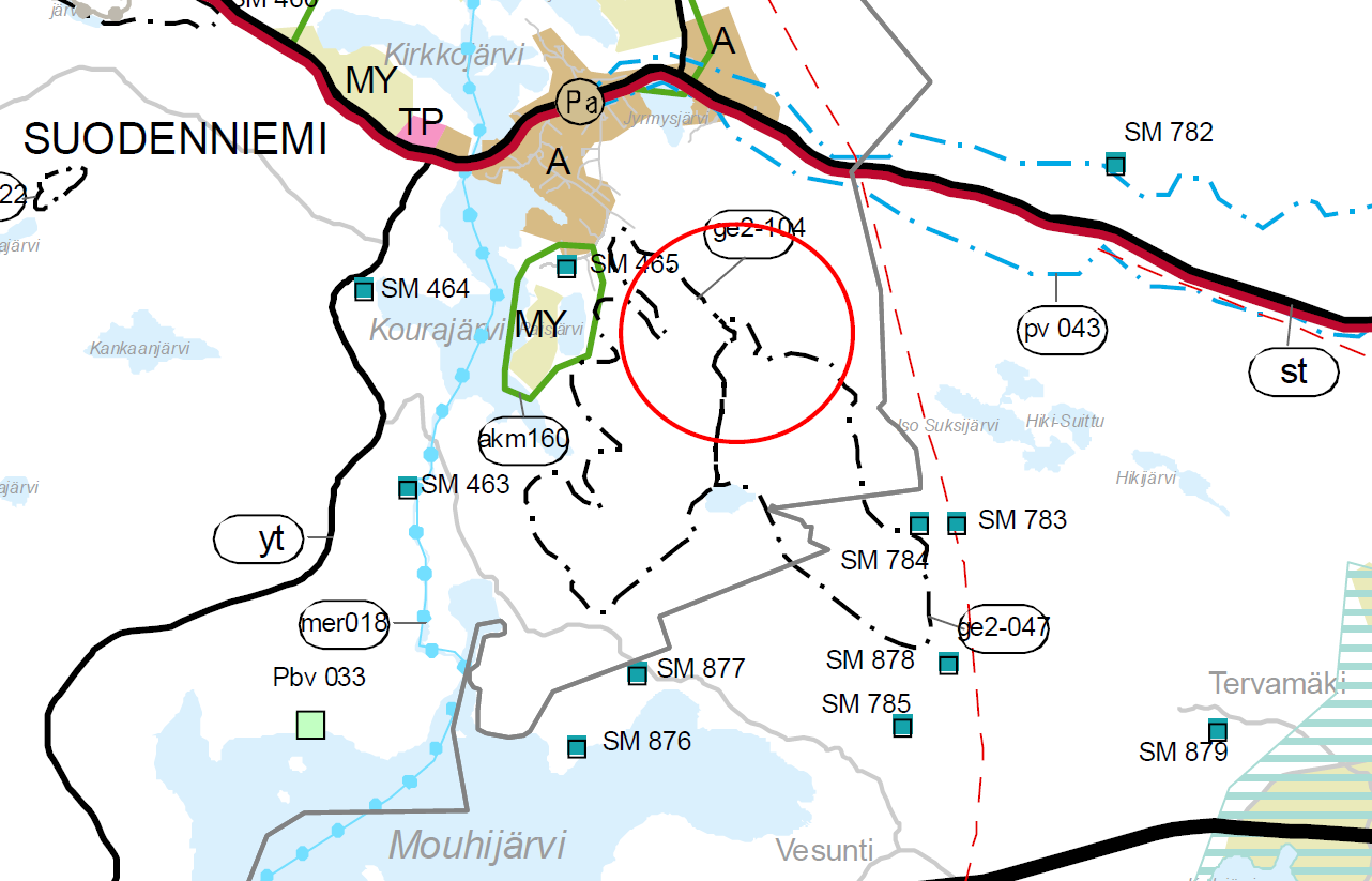 FCG SUUNNITTELU JA TEKNIIKKA OY Kaavaselostus 8 (91) lähinnä tuulivoimaloiden lukumäärän sekä tässä käytetyn pienemmän noin puolen kilometrin suojaetäisyyden vuoksi.