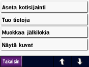 zūmon Mukauttaminen Voit muuttaa kaikki asetukset valitsemalla Vaihda kaikki. Valitse kussakin näytössä asetus ja sen jälkeen OK. Paikallinen paikallisasetusten valitseminen.