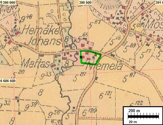 Pitäjänkartta vuodelta 1933.