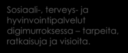 Hyödyntäjäorganisaatioiden puheenvuorot Sosiaali-, terveys- ja