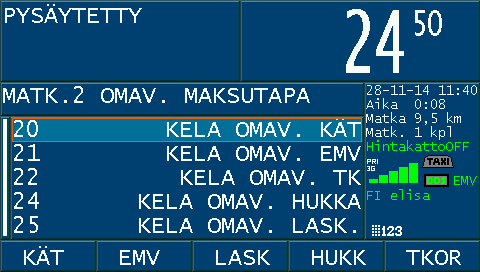 Näppäile lisien lukumäärä 1kpl ja paina <Enter> Tarkista, että sininen palkki siirtyi seuraavalle riville ja paina <OK> Tulosta kuitti KELA-tilauksen ensimmäisen asiakkaan laskutusosuudesta <KIRJ>