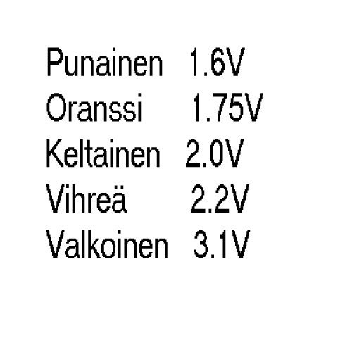 kynnysjännitteensä verran eli 0.7V:a. Esim. jos virtapiiriin jonka jännite on 9V:a, kytketään peräkkäin 10 diodia, ne pudottavat jännitettä yhteensä 7V:a.