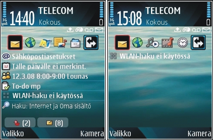 Jos haluat avata Tervetuloa-sovelluksen myöhemmin, valitse Valikko > Ohjeet > Tervetuloa. Käytettävissä olevat kohteet voivat vaihdella eri alueilla. Ohjattu asetus Valitse Valikko > Työkalut > Ohj.