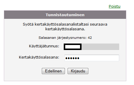 6. Kirjautuminen 2/5 Syötä Katso-käyttäjätunnuksesi sekä kiinteä salasanasi ja paina