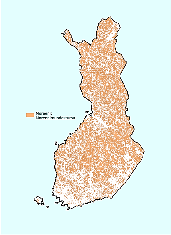 GLASIGEENINEN KORKOKUVA - MOREENIA Mannerjään suoran toiminnan tuloksena syntyneitä kulutus- ja kasaantumismuotoja.