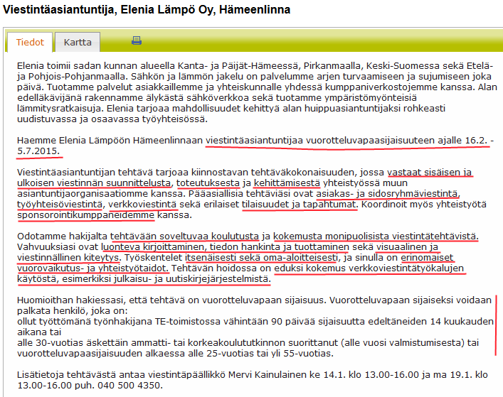 Sijaisuus, vuorotteluvapaa Tunnenko liiketoimintaa? Mitä Elenia tekee? Sisäisen ja ulkoisen viestinnän erot?