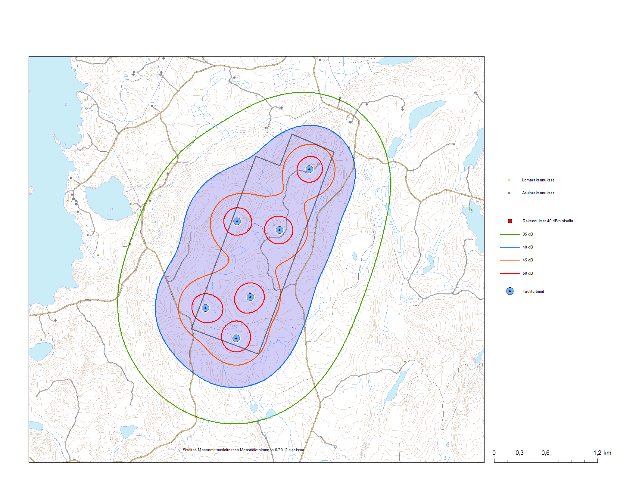 ovat 35-40 db(a) vyöhykkeellä.