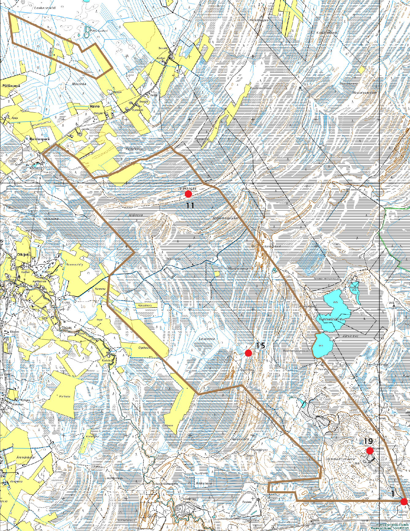 5 4. Yleiskartat Maanmittauslaitos, lupa 564/KP/09 Kartta.