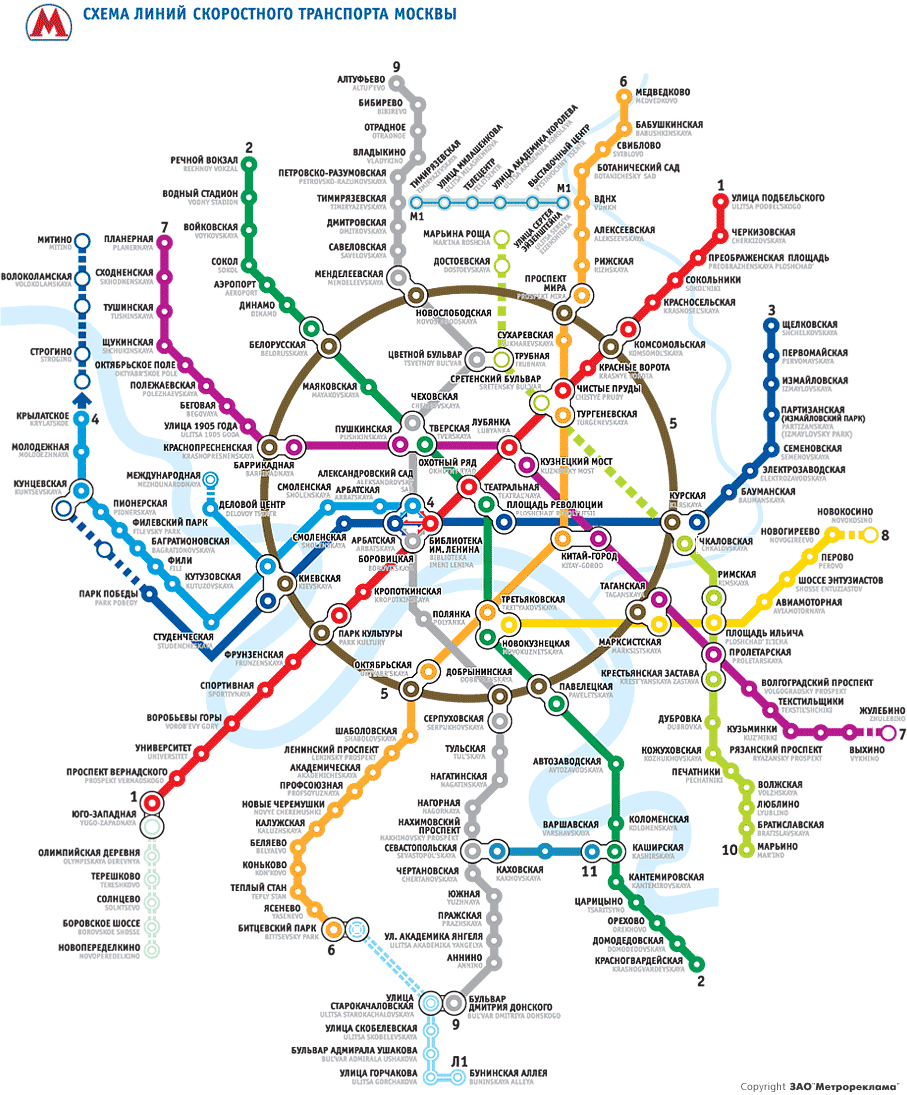 MOSKOVAN METROKARTTA Ohessa tärkeimpien kohteiden metroasemat: Hotelli Izmailovo: Partizanskaja-Партизанская, linja nro. 3 Kreml ja Punainen tori Ploschad Revoljucii- Площадь революции, linja nro.