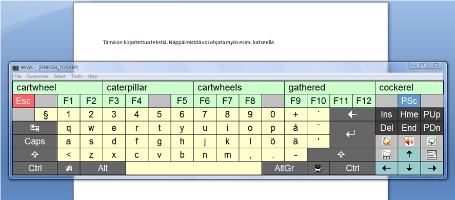 13 näppäimistöllä verrattuna QWERTY-näppäimistöön, niin kokeneen kirjoittajan kirjoitusnopeus hidastui 14,29 sanasta 12,33 sanaan minuutissa.