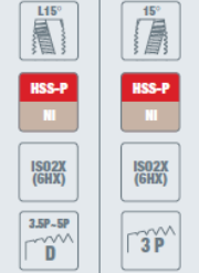 M Konekierretappi, läpi/pohjareiälle 1649NI 1641NI HSS-P Nitrattu. Teräksille, valuraudalle, nikkeli ja titaanipohjaisille seoksille.